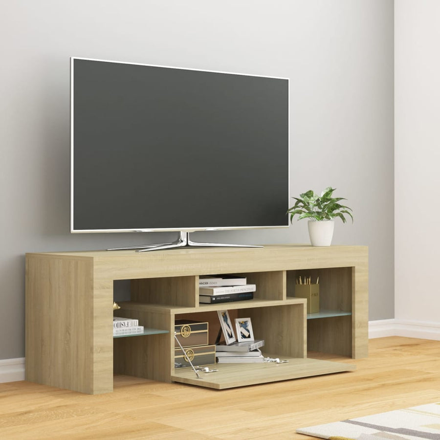 Tv-meubel met LED-verlichting 120x35x40cm sonoma eikenkleurig Sonoma eiken