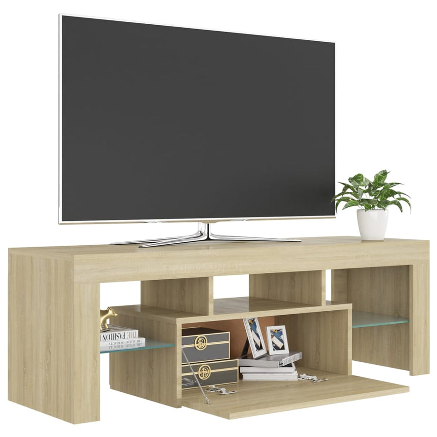 Tv-meubel met LED-verlichting 120x35x40cm sonoma eikenkleurig Sonoma eiken