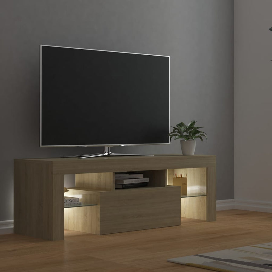 Tv-meubel met LED-verlichting 120x35x40cm sonoma eikenkleurig Sonoma eiken