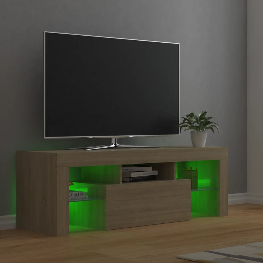 Tv-meubel met LED-verlichting 120x35x40cm sonoma eikenkleurig Sonoma eiken