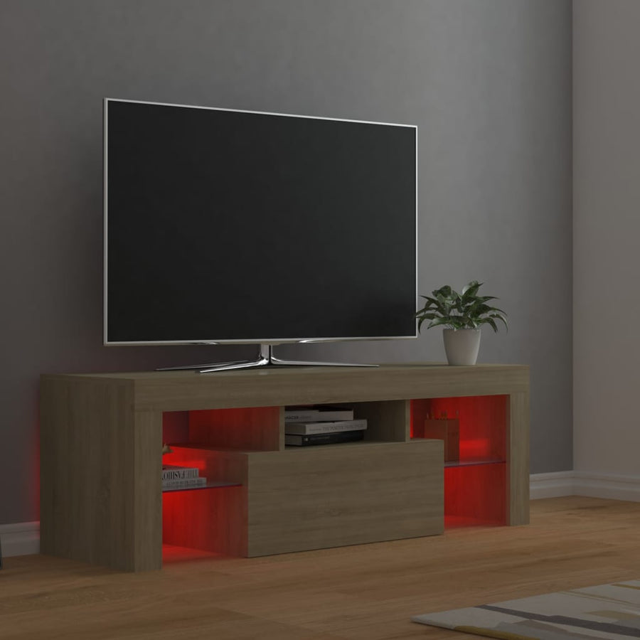 Tv-meubel met LED-verlichting 120x35x40cm sonoma eikenkleurig Sonoma eiken