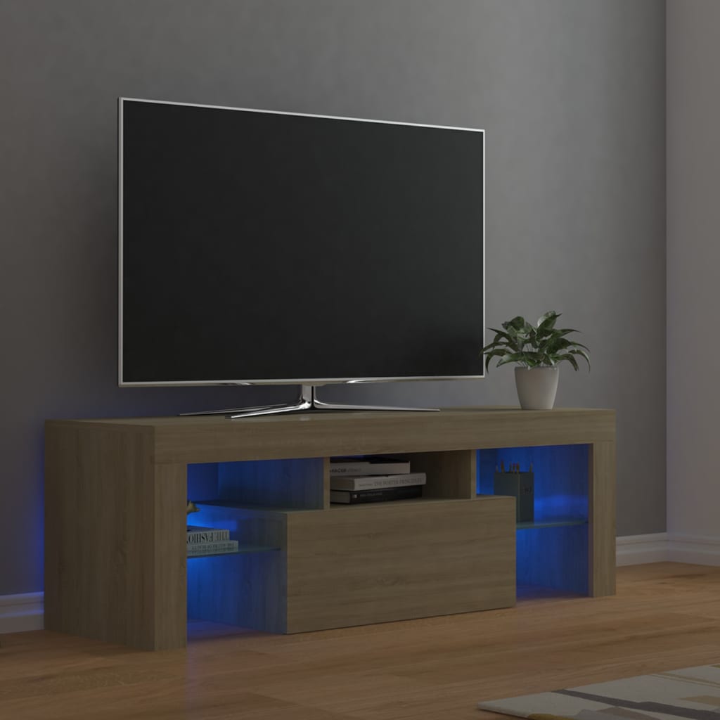 Tv-meubel met LED-verlichting 120x35x40cm sonoma eikenkleurig Sonoma eiken