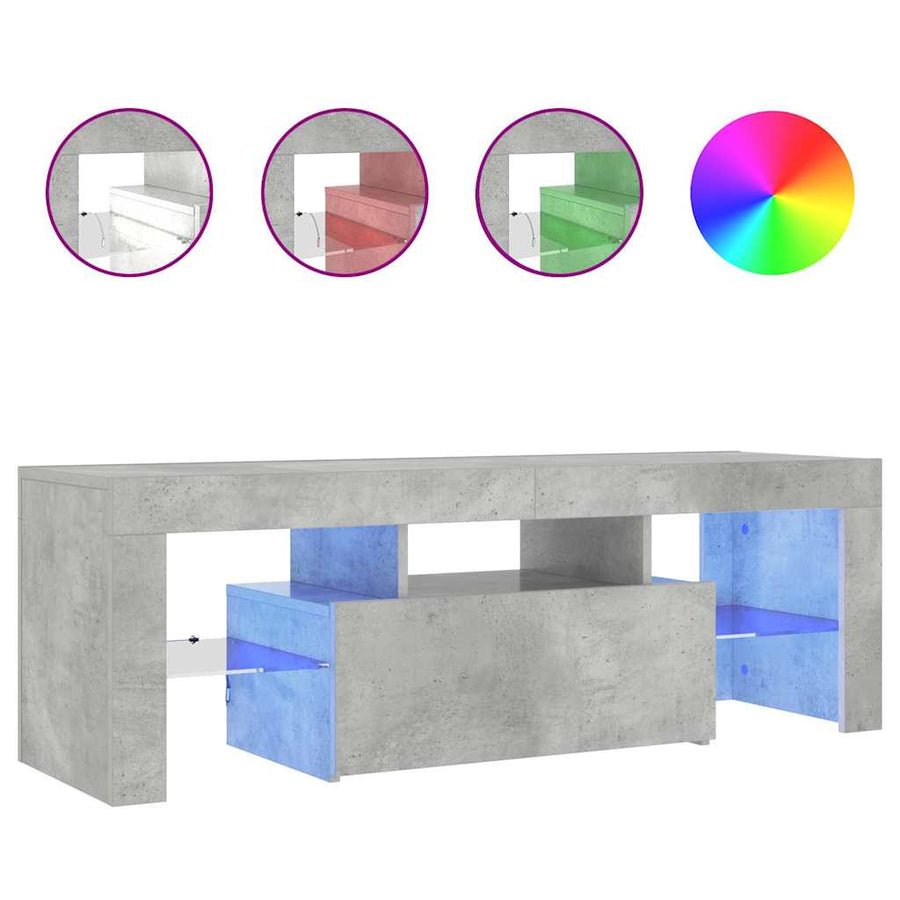 Tv-Meubel Met Led-Verlichting 120X35X40 Cm Betongrijs