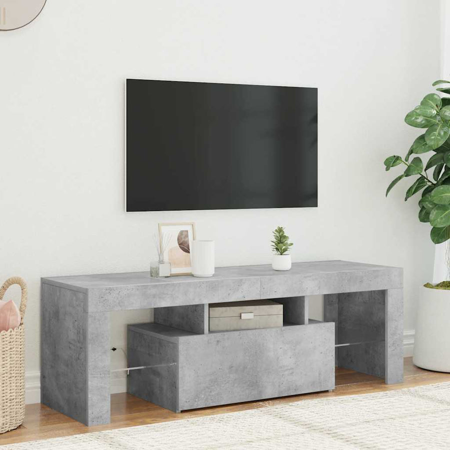 Tv-Meubel Met Led-Verlichting 120X35X40 Cm Betongrijs