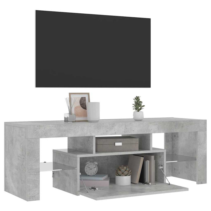 Tv-Meubel Met Led-Verlichting 120X35X40 Cm Betongrijs
