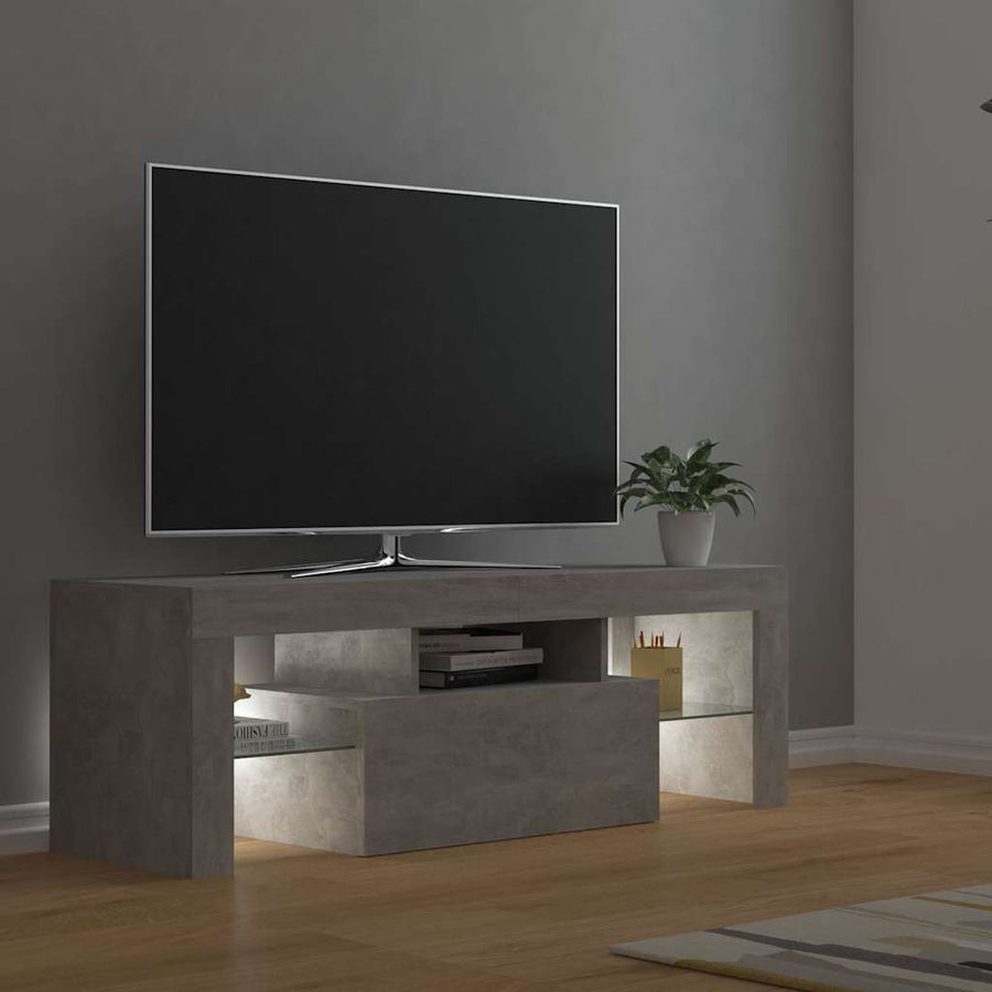 Tv-Meubel Met Led-Verlichting 120X35X40 Cm Betongrijs