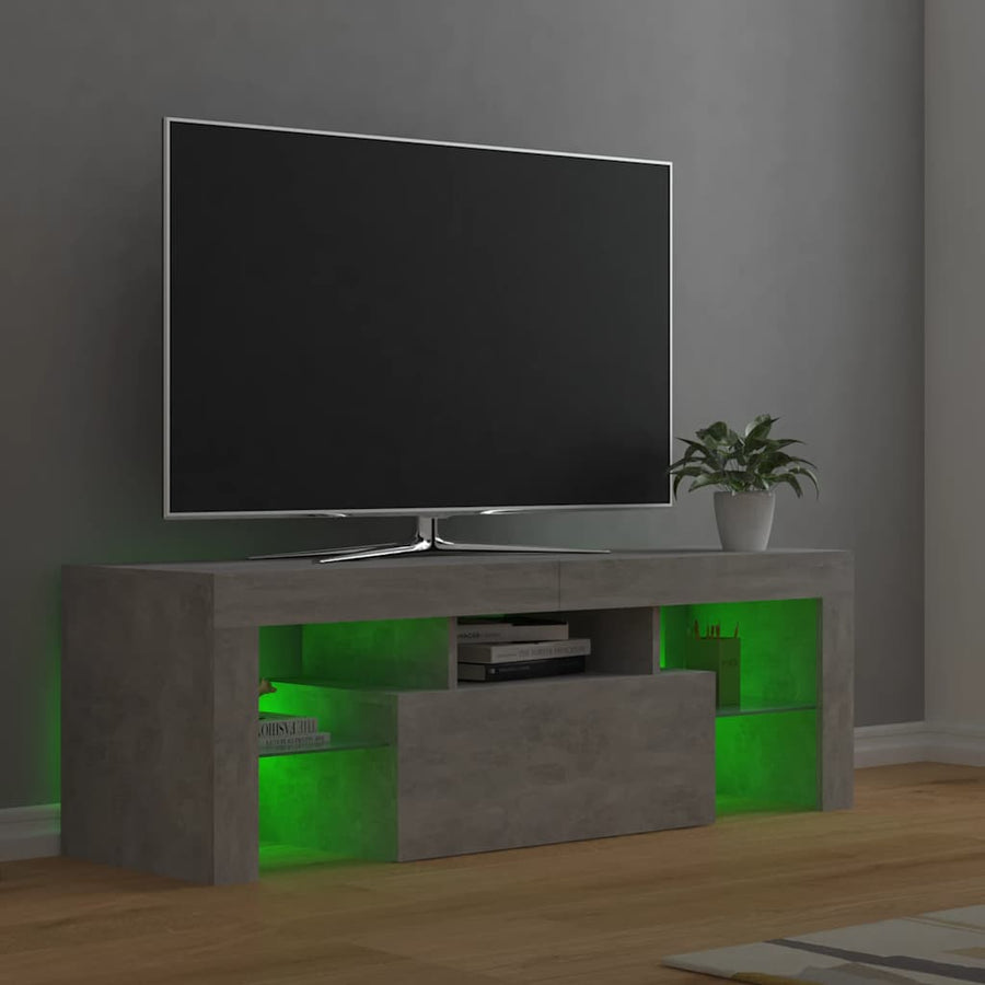 Tv-Meubel Met Led-Verlichting 120X35X40 Cm Betongrijs