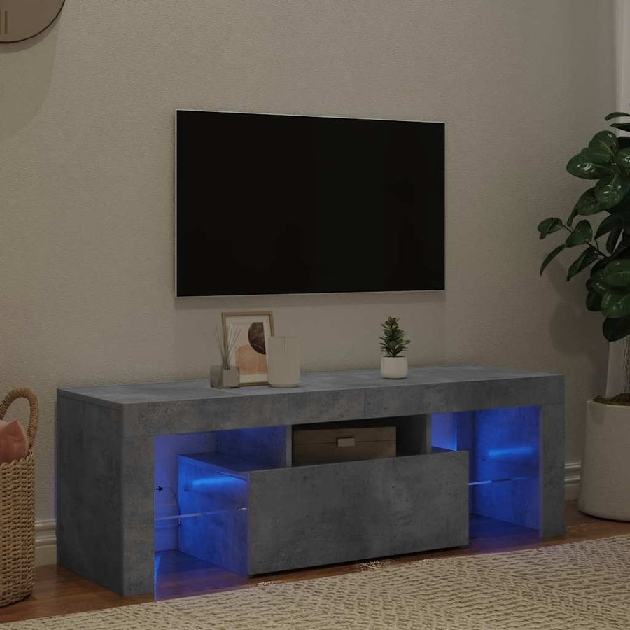 Tv-Meubel Met Led-Verlichting 120X35X40 Cm Betongrijs