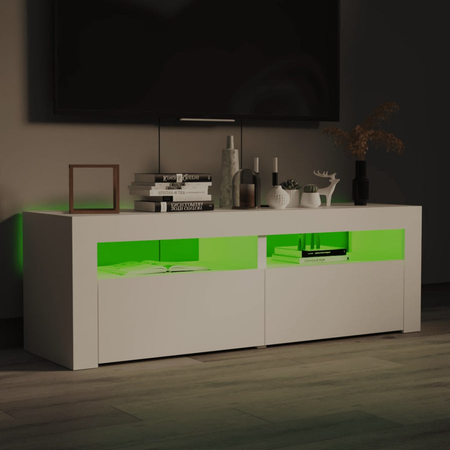 Tv-Meubel Met Led-Verlichting 20X35X40 Cm Wit