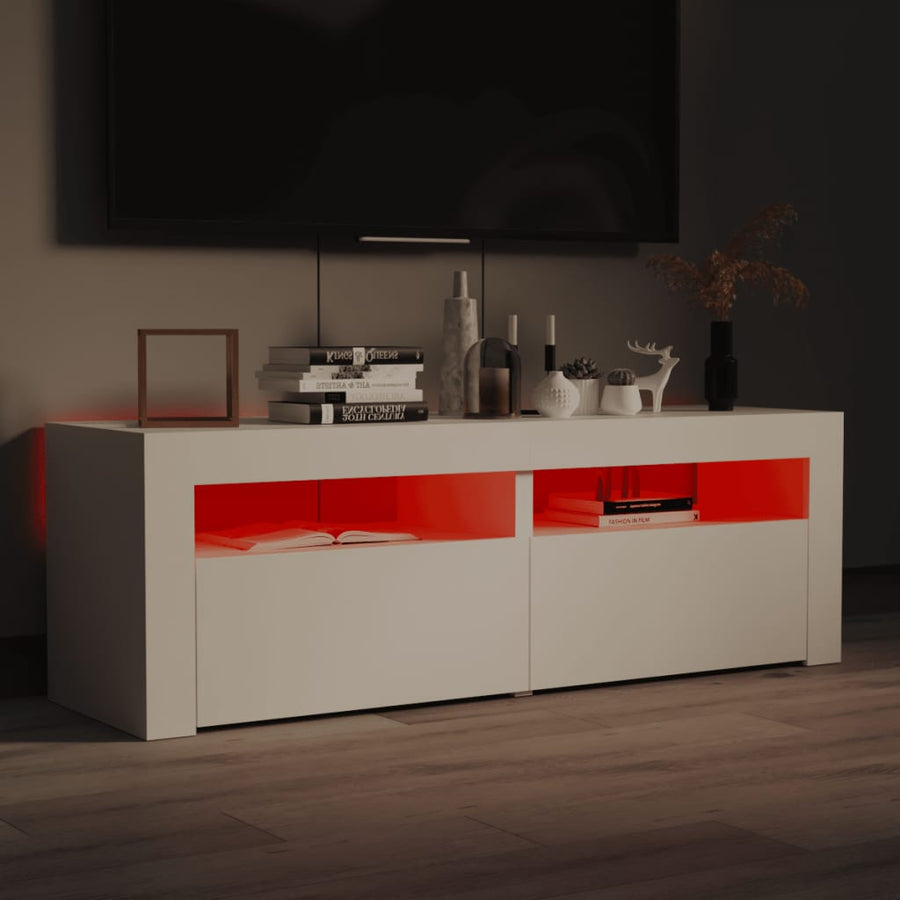 Tv-Meubel Met Led-Verlichting 20X35X40 Cm Wit