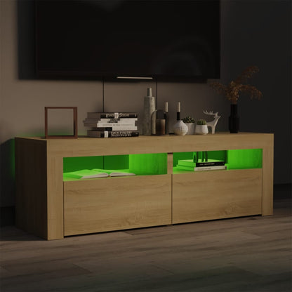 Tv-Meubel Met Led-Verlichting 20X35X40Cm Kleurig Sonoma eiken