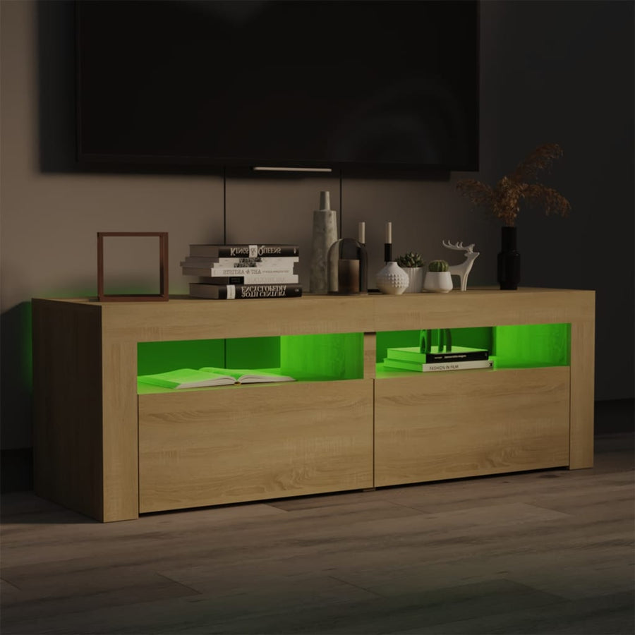 Tv-Meubel Met Led-Verlichting 20X35X40Cm Kleurig Sonoma eiken