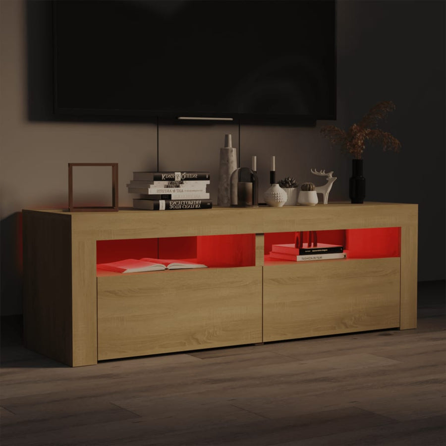 Tv-Meubel Met Led-Verlichting 20X35X40Cm Kleurig Sonoma eiken