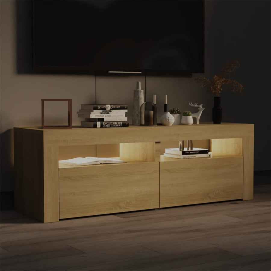Tv-Meubel Met Led-Verlichting 20X35X40Cm Kleurig Sonoma eiken