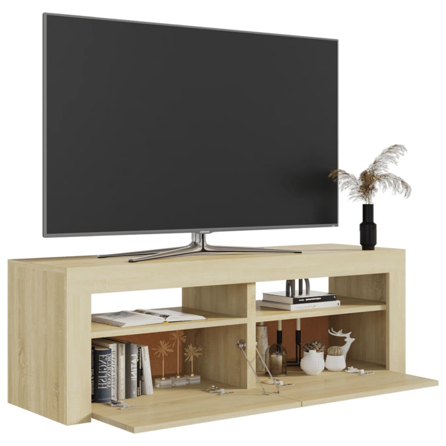 Tv-Meubel Met Led-Verlichting 20X35X40Cm Kleurig Sonoma eiken