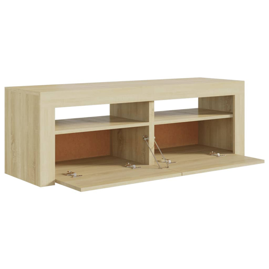 Tv-Meubel Met Led-Verlichting 20X35X40Cm Kleurig Sonoma eiken