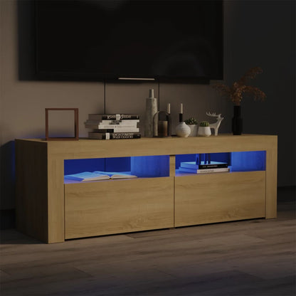 Tv-Meubel Met Led-Verlichting 20X35X40Cm Kleurig Sonoma eiken