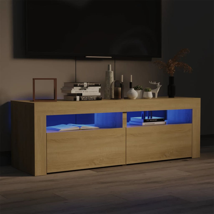 Tv-Meubel Met Led-Verlichting 20X35X40Cm Kleurig Sonoma eiken