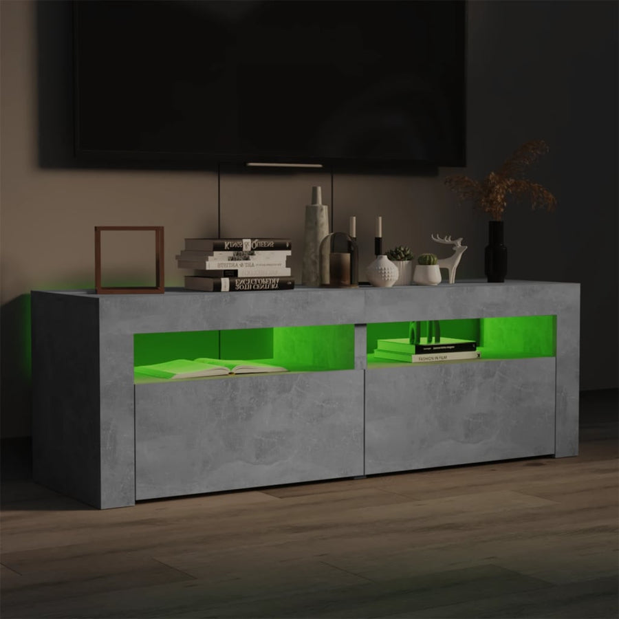 Tv-Meubel Met Led-Verlichting 20X35X40 Cm Betongrijs