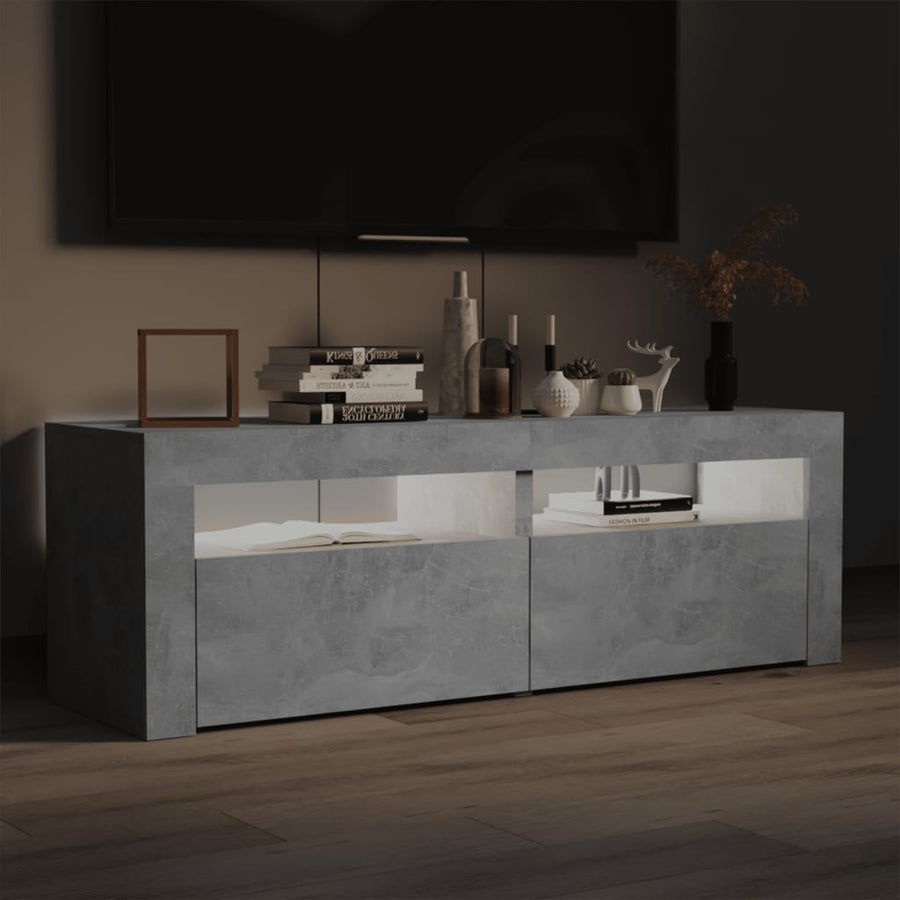 Tv-Meubel Met Led-Verlichting 20X35X40 Cm Betongrijs