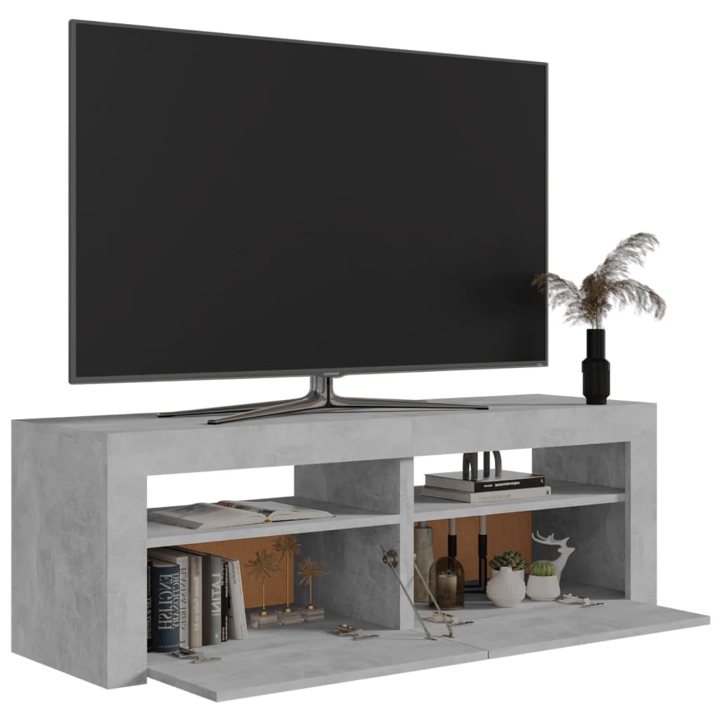 Tv-Meubel Met Led-Verlichting 20X35X40 Cm Betongrijs