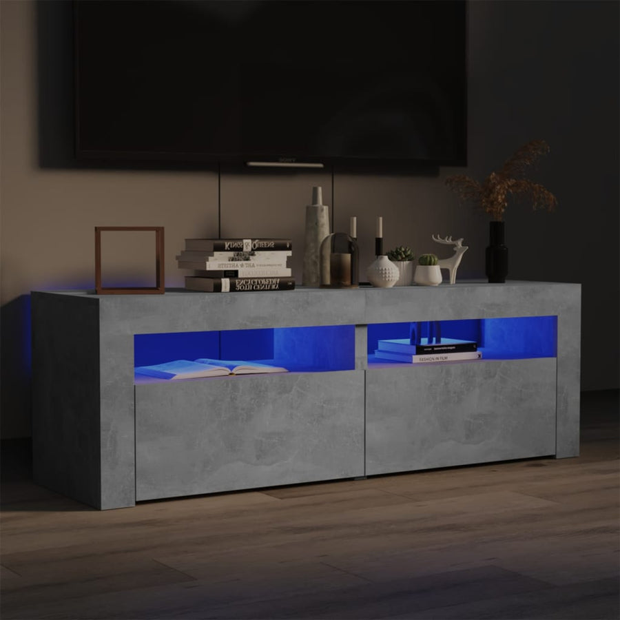 Tv-Meubel Met Led-Verlichting 20X35X40 Cm Betongrijs