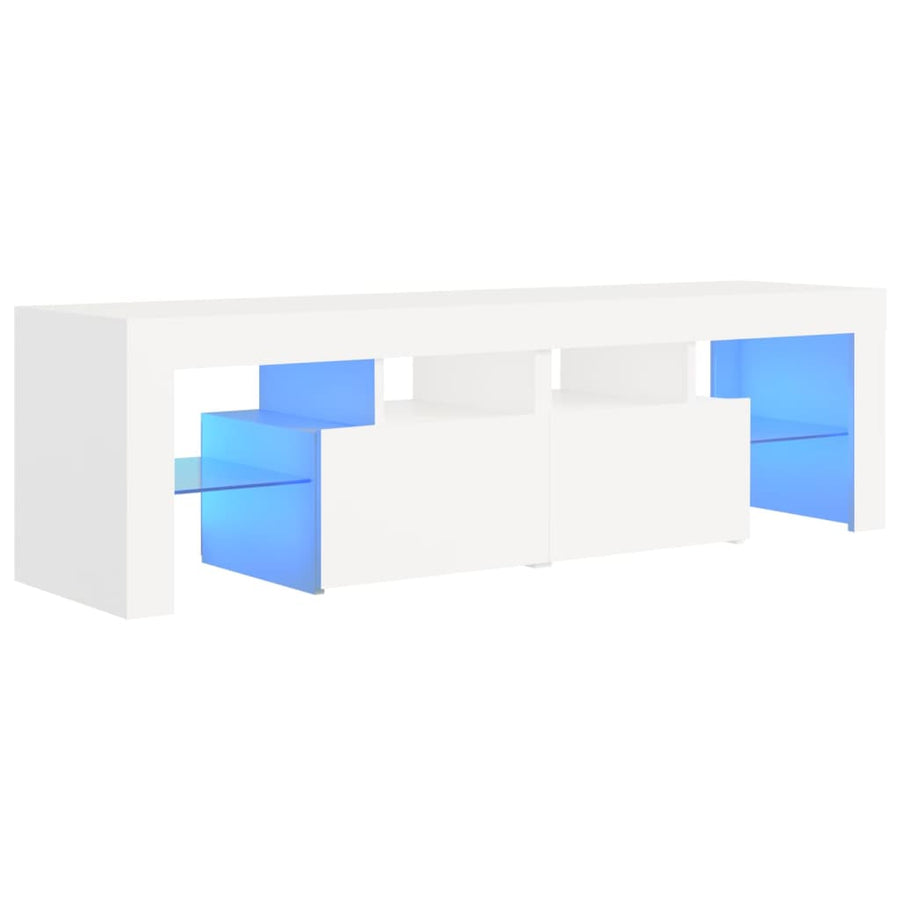 Tv-meubel met LED-verlichting 140x36,5x40 cm wit Wit