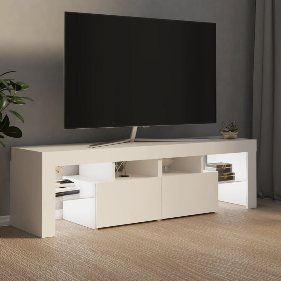 Tv-meubel met LED-verlichting 140x36,5x40 cm wit Wit