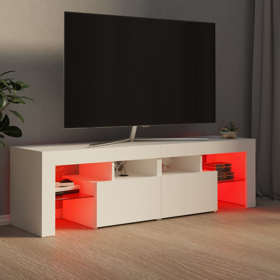 Tv-meubel met LED-verlichting 140x36,5x40 cm wit Wit