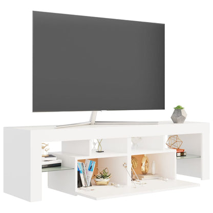 Tv-meubel met LED-verlichting 140x36,5x40 cm wit Wit