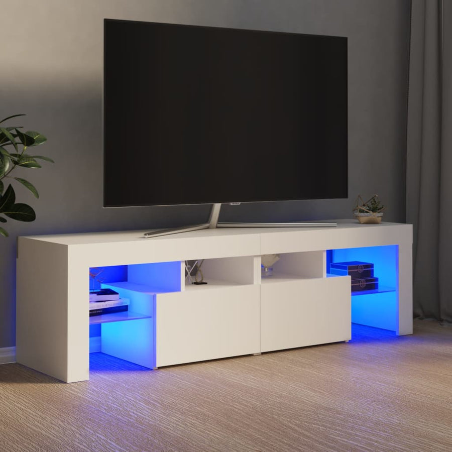 Tv-meubel met LED-verlichting 140x36,5x40 cm wit Wit