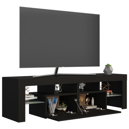 Tv-meubel met LED-verlichting 140x36,5x40 cm zwart Zwart