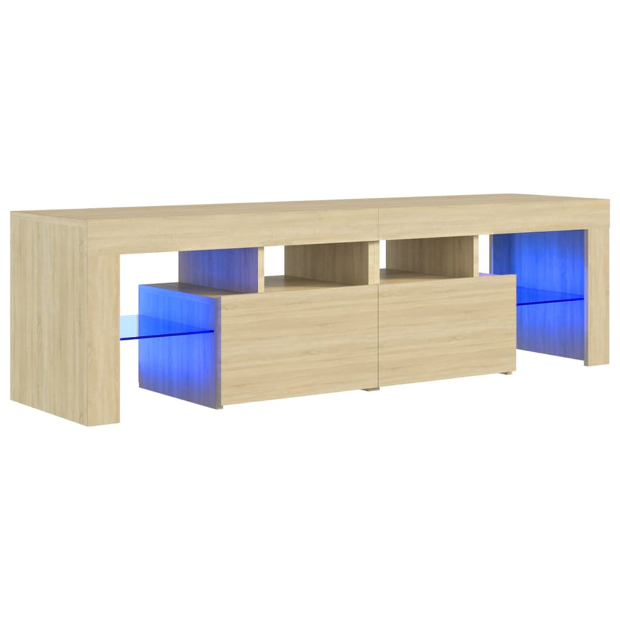 Tv-meubel LED-verlichting 140x36,5x40 cm sonoma eikenkleurig Sonoma eiken