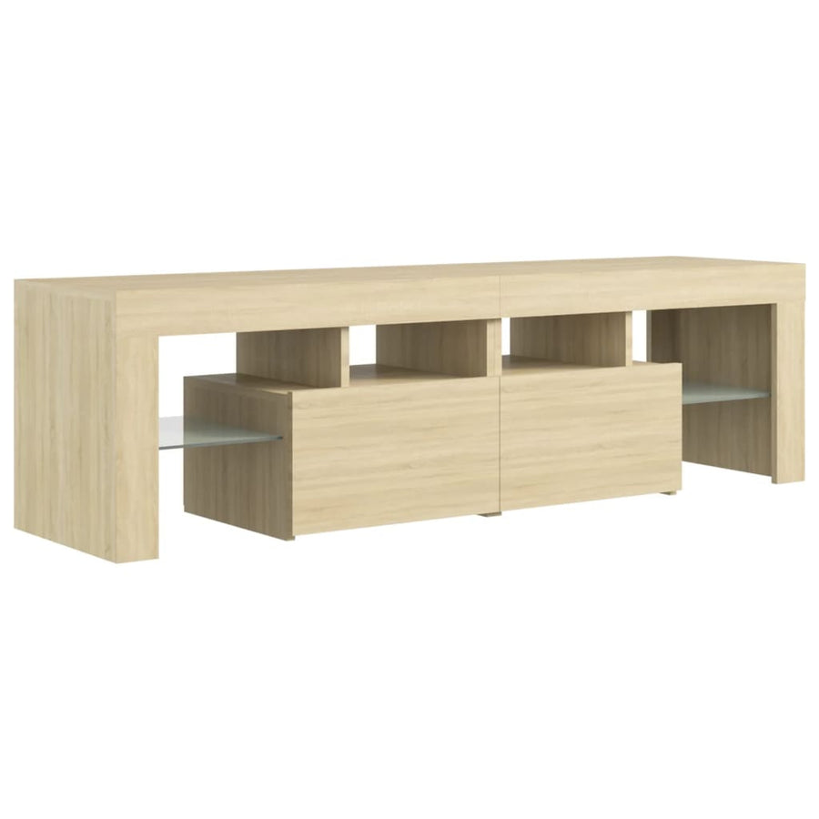 Tv-meubel LED-verlichting 140x36,5x40 cm sonoma eikenkleurig Sonoma eiken