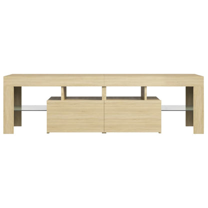 Tv-meubel LED-verlichting 140x36,5x40 cm sonoma eikenkleurig Sonoma eiken