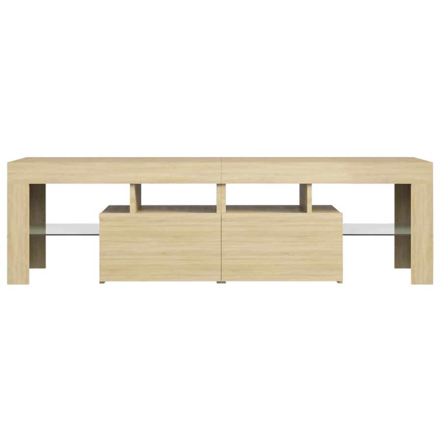 Tv-meubel LED-verlichting 140x36,5x40 cm sonoma eikenkleurig Sonoma eiken