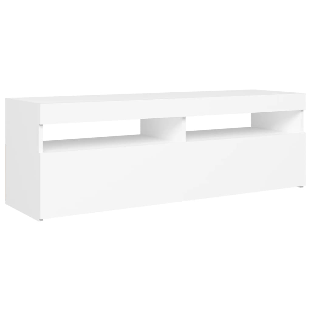 Tv-Meubel Met Led-Verlichting 1 120 x 35 x 40 cm Wit