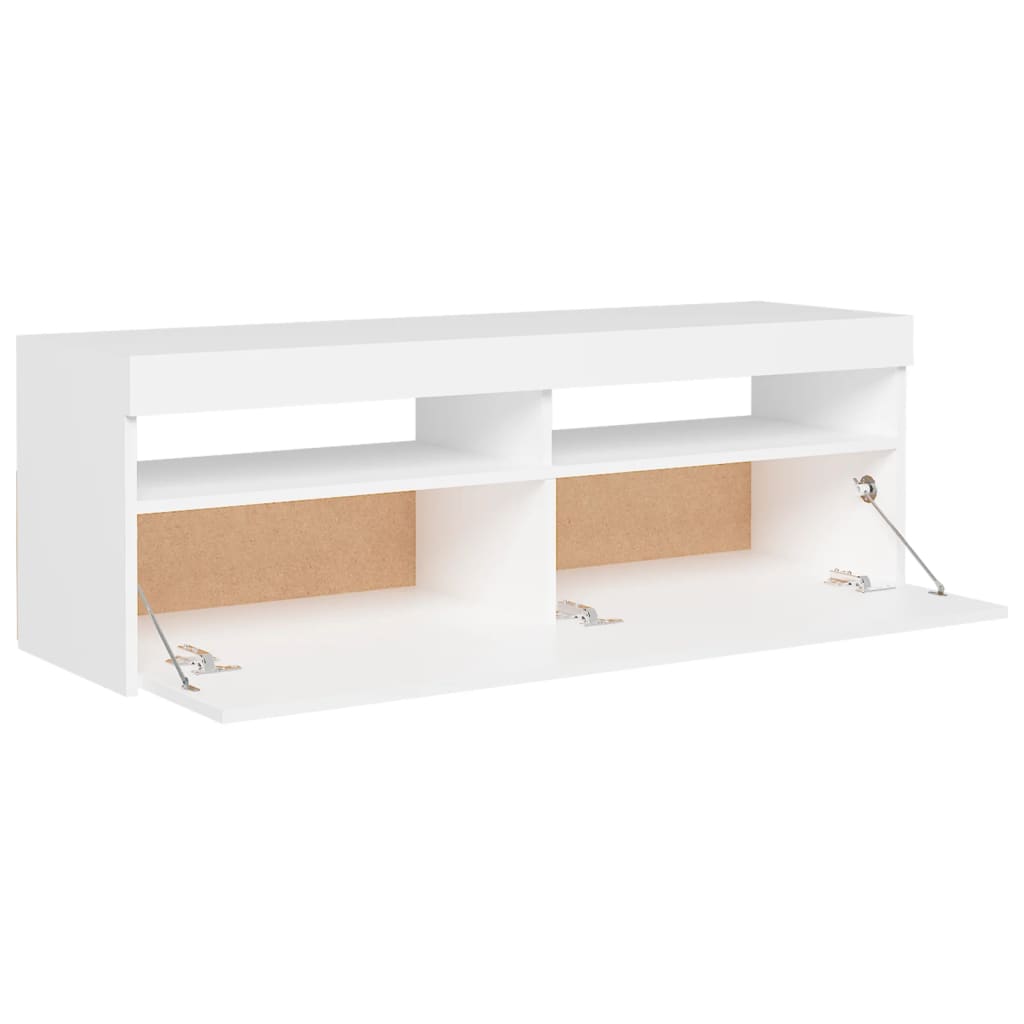 Tv-Meubel Met Led-Verlichting 1 120 x 35 x 40 cm Wit