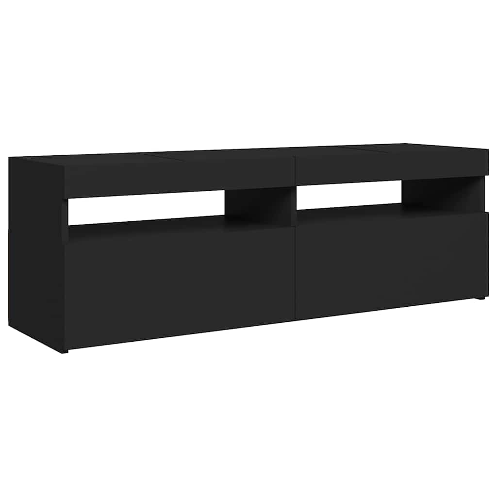 Tv-meubel met LED-verlichting 120x35x40 cm zwart