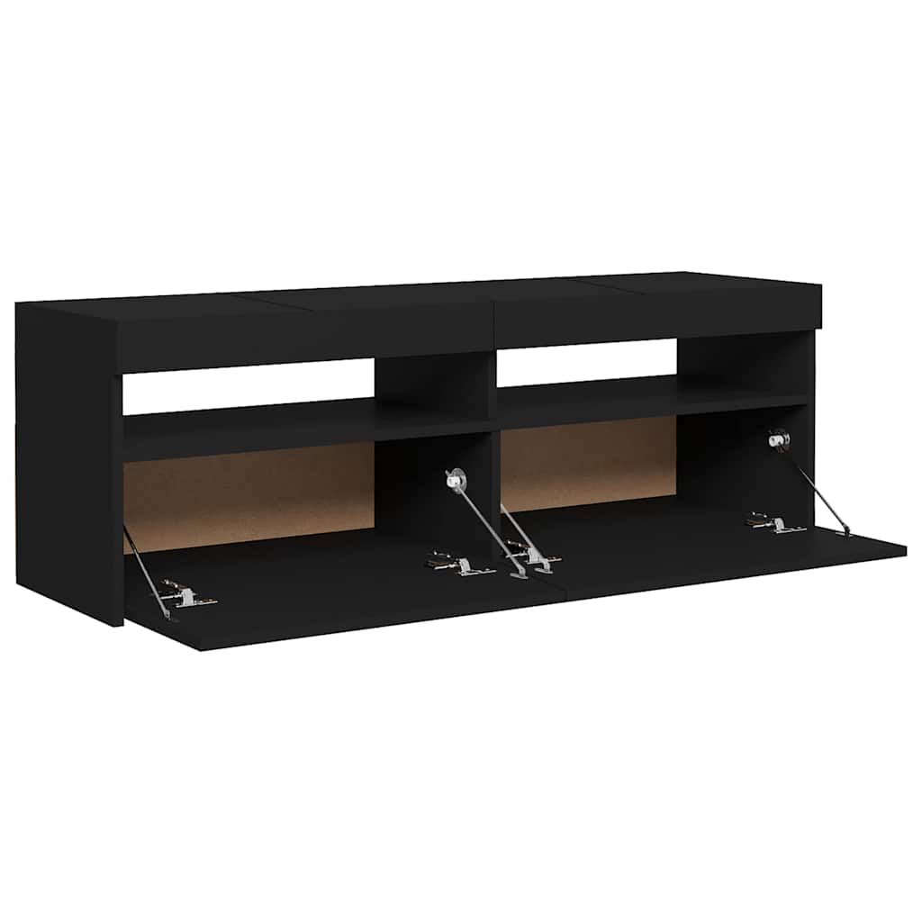 Tv-meubel met LED-verlichting 120x35x40 cm zwart