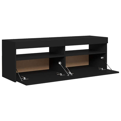 Tv-meubel met LED-verlichting 120x35x40 cm zwart