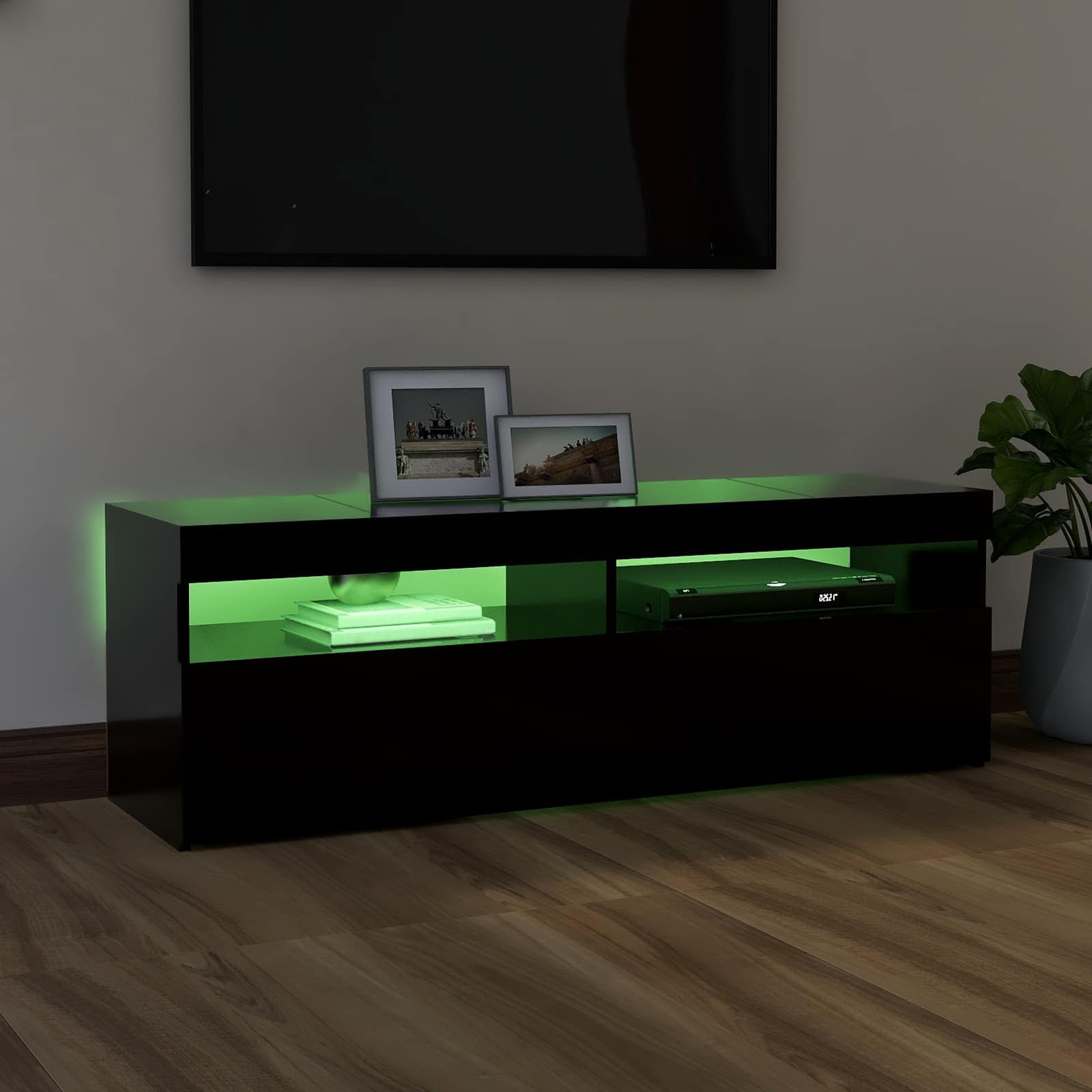 Tv-meubel met LED-verlichting 120x35x40 cm zwart