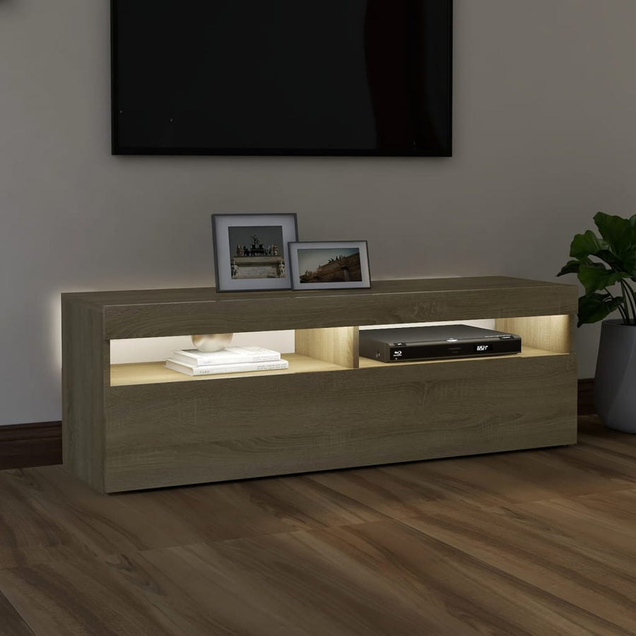 Tv-Meubel Met Led-Verlichting Kleurig 1 120 x 35 x 40 cm Sonoma eiken