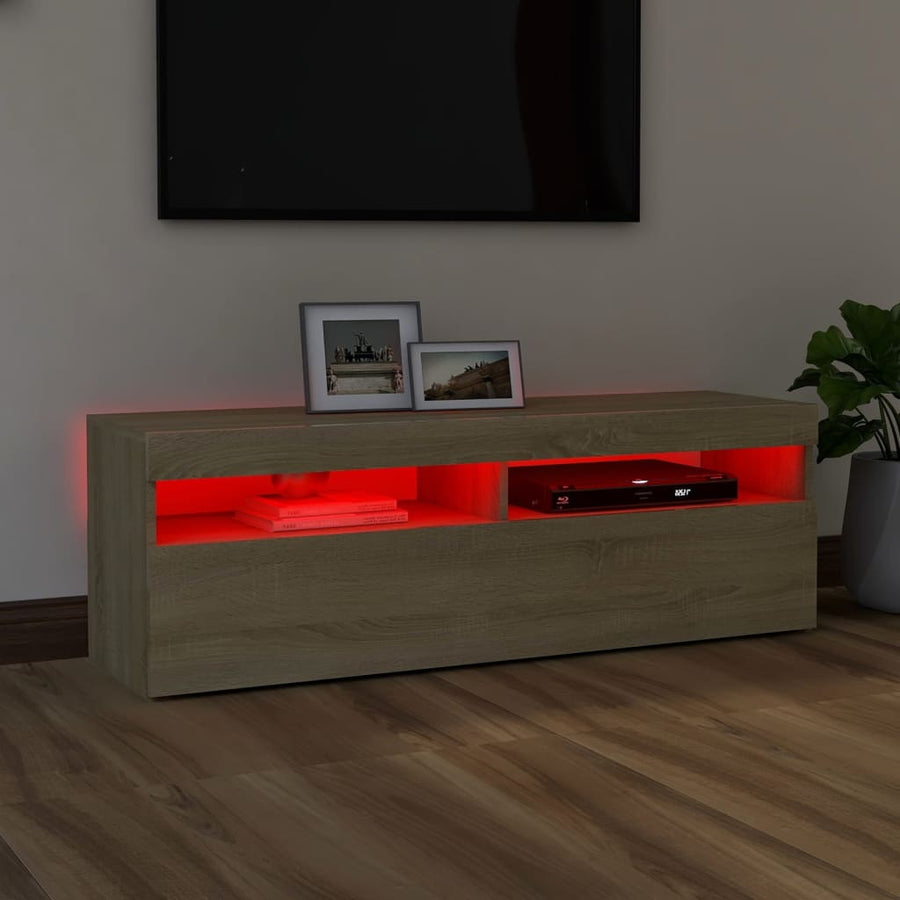 Tv-Meubel Met Led-Verlichting Kleurig 1 120 x 35 x 40 cm Sonoma eiken