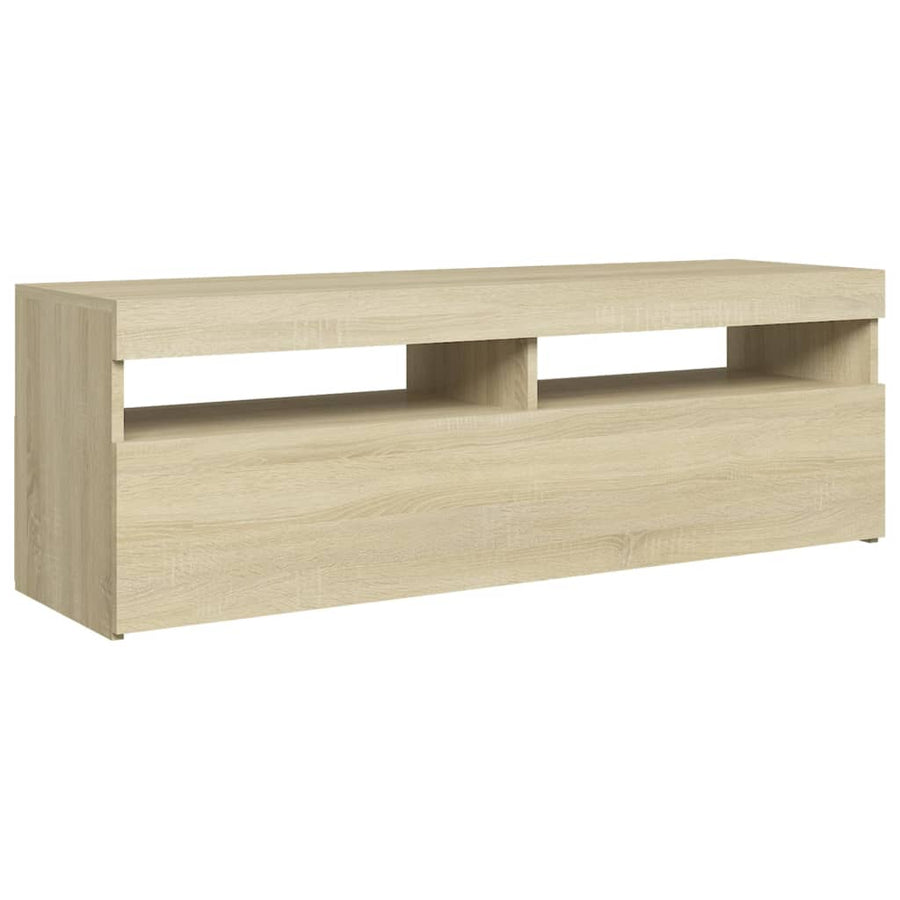 Tv-Meubel Met Led-Verlichting Kleurig 1 120 x 35 x 40 cm Sonoma eiken