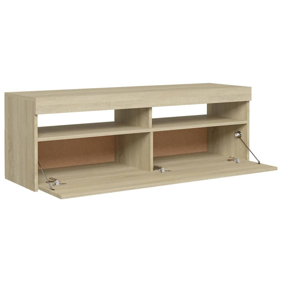 Tv-Meubel Met Led-Verlichting Kleurig 1 120 x 35 x 40 cm Sonoma eiken