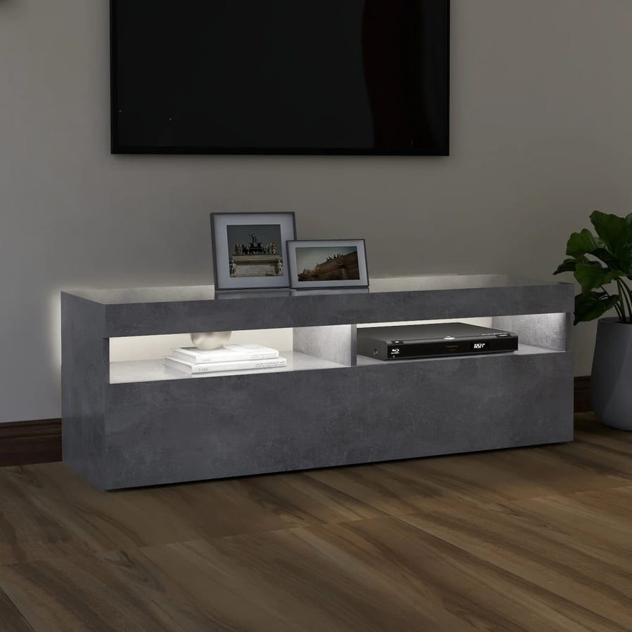 Tv-Meubel Met Led-Verlichting 1 120 x 35 x 40 cm Betongrijs