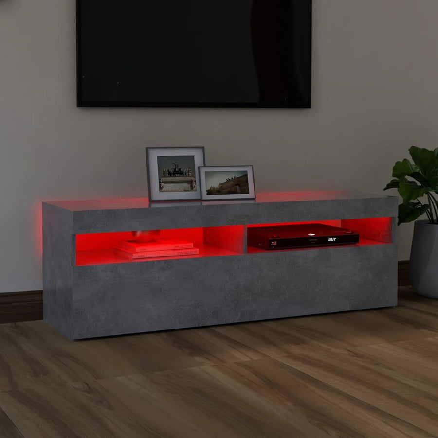 Tv-Meubel Met Led-Verlichting 1 120 x 35 x 40 cm Betongrijs