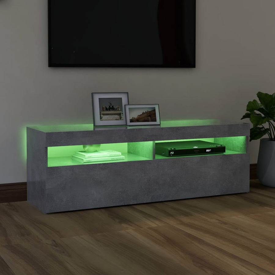 Tv-Meubel Met Led-Verlichting 1 120 x 35 x 40 cm Betongrijs