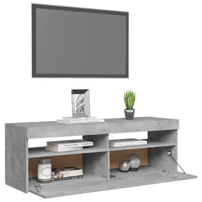 Tv-Meubel Met Led-Verlichting 1 120 x 35 x 40 cm Betongrijs